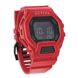 Activa Red Digital Water Resistant Sport Watch WR 30M